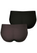 Thumbnail Lot de 2 slips unis en coton avec une coupe fermée et une taille élastiquée - Image 2