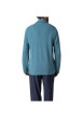 Thumbnail Pyjama long bleu et marine uni avec une coupe ouverte et un col français - Image 3