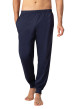 Thumbnail Pyjama long en coton marine quadrillé avec une coupe fermée et un col rond - Image 2