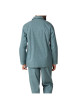 Thumbnail Pyjama long en coton vert à pois avec une coupe ouverte et un col cranté - Image 3
