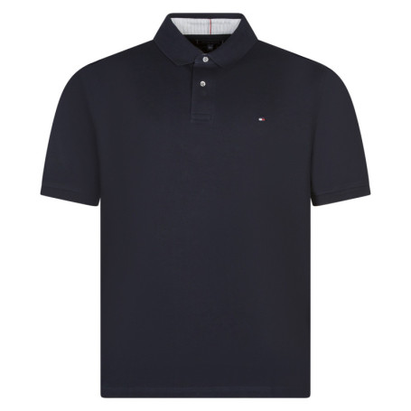 Polo Grande Taille en coton marine uni avec une...