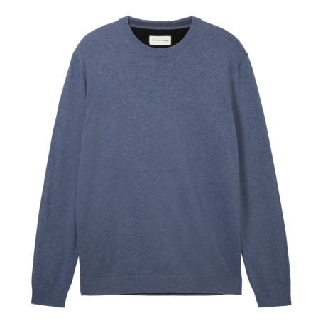 Pull en coton indigo uni coupe droite avec un...
