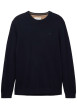Thumbnail Pull en coton marine uni avec une coupe droite et un col rond