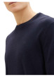 Thumbnail Pull en coton marine uni avec une coupe droite et un col rond - Image 5