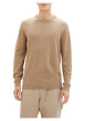 Thumbnail Pull en coton beige uni coupe droite avec un col rond et logo poitrine - Image 2