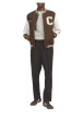 Thumbnail T-shirt en coton beige uni avec une coupe droite et un col rond - Image 6