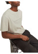Thumbnail T-shirt en coton beige uni avec une coupe droite et un col rond - Image 8