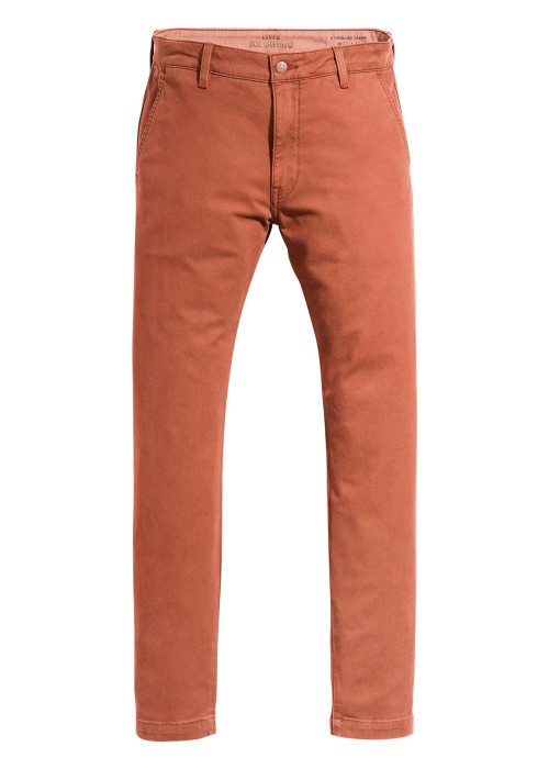 Pantalon XX Chino Std II en coton brique uni avec une coupe slim
