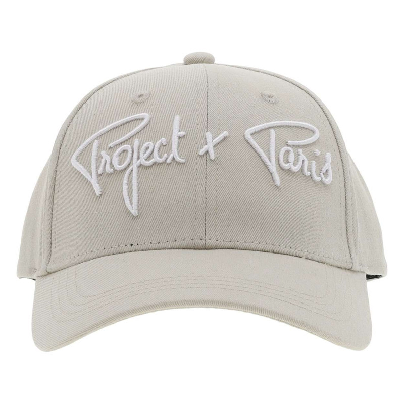 Project X - Casquette En Coton Gris Clair Uni à Visière Courbée Et Une Fermeture Clip Inox - Gris Clair