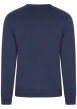 Thumbnail Pull en coton marine uni avec une coupe droite et un col rond - Image 2
