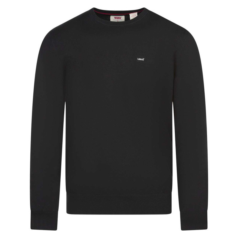 Levi's® - Pull En Coton Noir Uni Avec Une Coupe Droite Un Col Rond Et Des Manches Longues - Noir Levi's® - Pull En Coton Noir Uni Avec Une Coupe Droite Un Col Rond Et Des Manches Longues - Noir