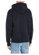 Thumbnail Sweat marine uni coupe droite avec un col à capuche et poche kangourou - Image 3