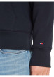Thumbnail Sweat marine uni coupe droite avec un col à capuche et poche kangourou - Image 4