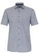Thumbnail Chemise marine à motifs en coton avec une coupe droite et fermeture boutonnée