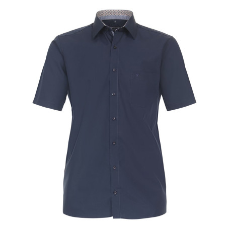 Chemise marine unie en coton avec un col...