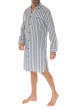 Thumbnail Chemise de nuit ciel rayée avec des manches longues et fermeture boutonnée