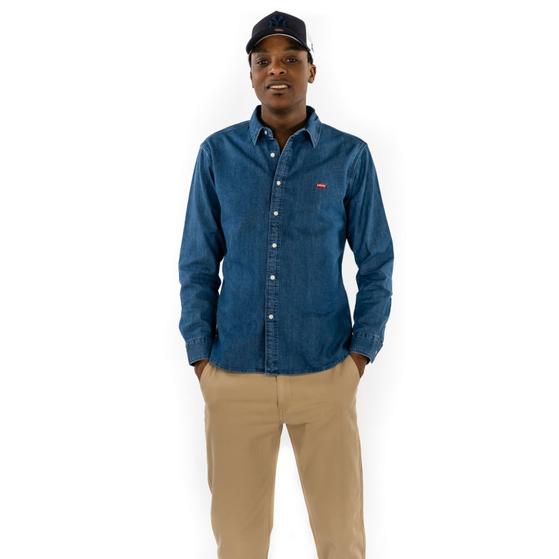 Levi's® - Chemise En Coton Indigo Délavée Avec Un Col Français Et Une Coupe Slim - Indigo Levi's® - Chemise En Coton Indigo Délavée Avec Un Col Français Et Une Coupe Slim - Indigo