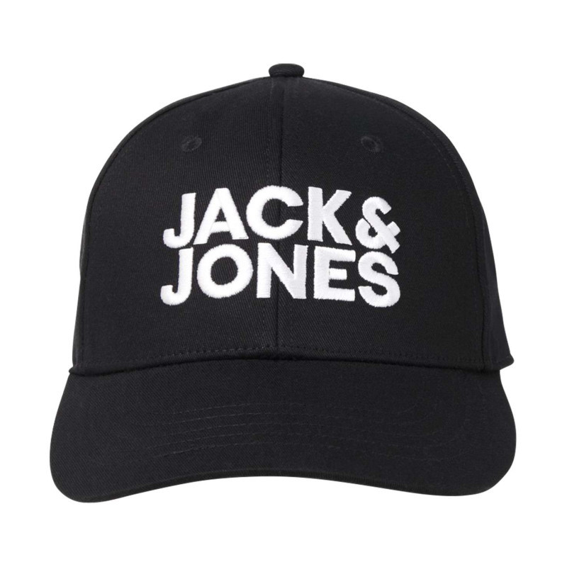 Jack & Jones - Casquette En Coton Noire Unie Avec Une Coupe Strapback Et Nom De La Marque - Noire