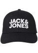Thumbnail Casquette en coton noire unie avec une coupe strapback et nom de la marque