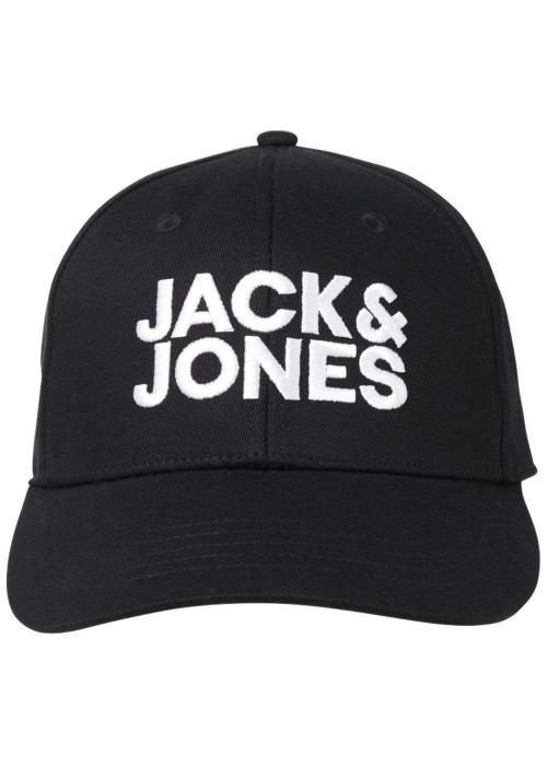 Casquette en coton noire unie avec une coupe strapback et nom de la marque
