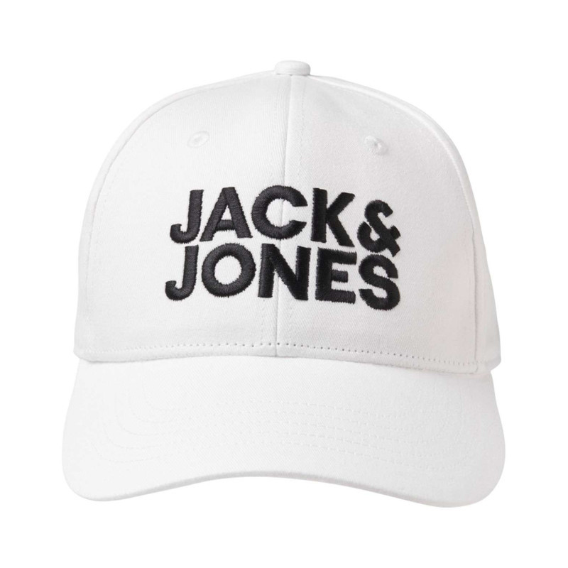 Jack & Jones - Casquette En Coton Blanche Unie Avec Une Coupe Strapback Et Un Clip Inox - Blanche