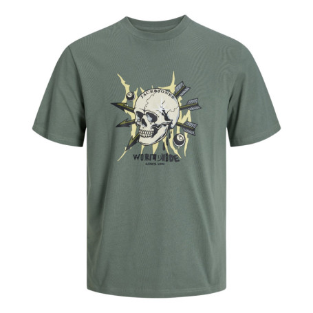 T-shirt en coton kaki uni coupe droite avec un...