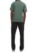 Thumbnail T-shirt en coton kaki uni coupe droite avec un col rond et flocage crâne - Image 2