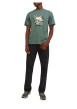 Thumbnail T-shirt en coton kaki uni coupe droite avec un col rond et flocage crâne - Image 6
