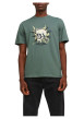 Thumbnail T-shirt en coton kaki uni coupe droite avec un col rond et flocage crâne - Image 7