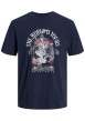 Thumbnail T-shirt en coton marine uni avec une coupe droite et un col rond