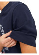 Thumbnail T-shirt en coton marine uni avec une coupe droite et un col rond - Image 4