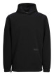 Thumbnail Sweat en coton mélangé noir uni coupe droite avec un col à capuche