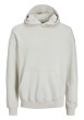 Thumbnail Sweat en coton beige uni coupe droite avec un col à capuche et étiquette cousue