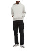 Thumbnail Sweat en coton beige uni coupe droite avec un col à capuche et étiquette cousue - Image 3