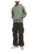 Thumbnail Sweat en coton kaki uni avec une coupe droite et un col à capuche - Image 3