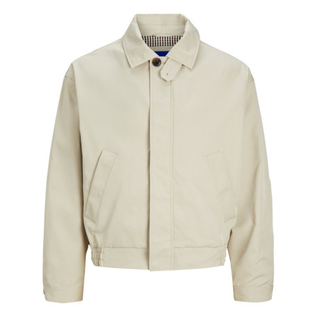 Blouson beige uni coupe droite avec un col...