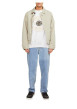 Thumbnail Blouson beige uni coupe droite avec un col français et bouton au col - Image 3