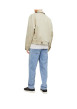 Thumbnail Blouson beige uni coupe droite avec un col français et bouton au col - Image 4