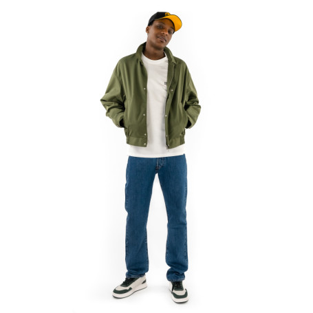 Blouson kaki uni coupe droite avec un col...