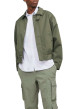 Thumbnail Blouson kaki uni coupe droite avec un col français et des poches latérales - Image 3