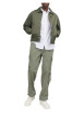 Thumbnail Blouson kaki uni coupe droite avec un col français et des poches latérales - Image 4