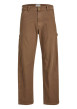 Thumbnail Pantalon Cargo en coton camel uni avec une coupe cargo et 5 poches - Image 2