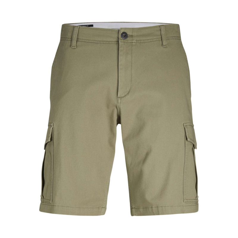 Jack & Jones - Short En Coton Kaki Uni Avec Une Coupe Cargo Et Des Poches Latérales - Kaki