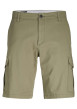 Thumbnail Short en coton kaki uni avec une coupe cargo et des poches latérales