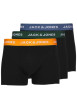 Thumbnail Lot de 3 Boxers classique en coton noirs unis coupe fermée et ceinture colorée