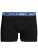Thumbnail Lot de 3 Boxers classique en coton noirs unis coupe fermée et ceinture colorée - Image 2