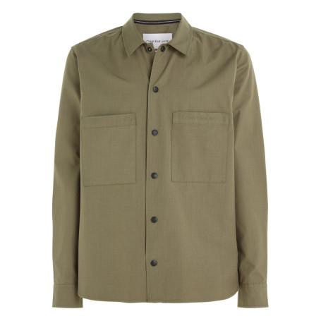 Chemise en coton kaki avec une coupe regular...