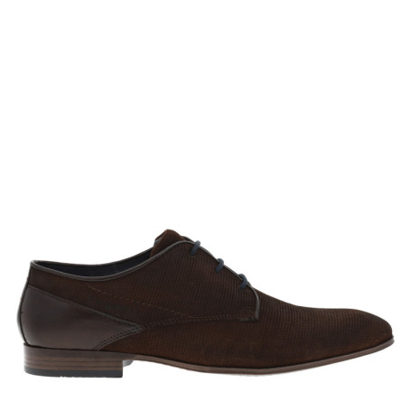 Derbies en cuir torsadé marron à talon décroché...