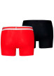 Thumbnail Lot de 2 boxers en coton rouge et noir unis avec nom de la marque - Image 2