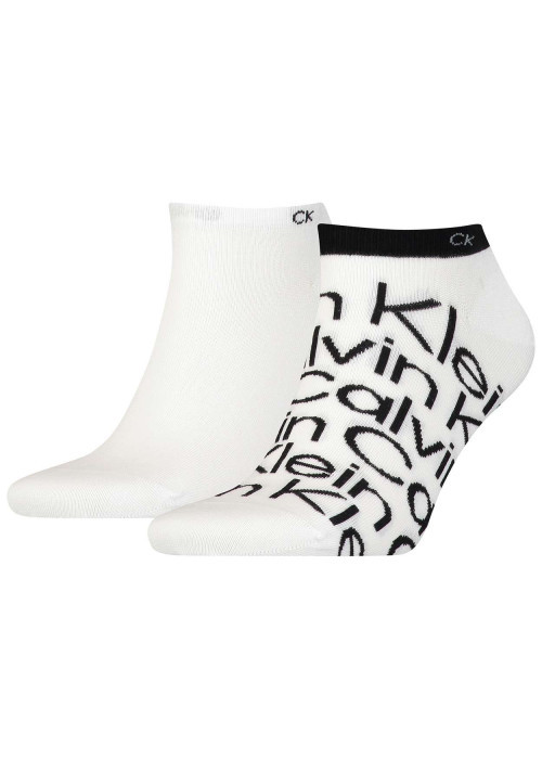 Lot de 2 paires de chaussettes basses bicolores blanches et noires